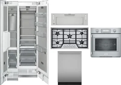 6 Piece Package Includes Refrigerator, Freezer, Cooktop, Wall Oven, Hood And Dishwasher