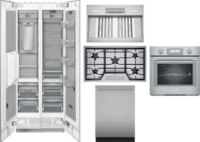 6 Piece Package Includes Refrigerator, Freezer, Cooktop, Wall Oven, Hood And Dishwasher