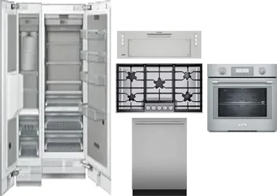 6 Piece Package Includes Refrigerator, Freezer, Cooktop, Wall Oven, Hood And Dishwasher