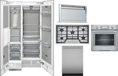 6 Piece Package Includes Refrigerator, Freezer, Cooktop, Wall Oven, Hood And Dishwasher