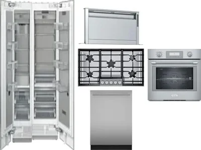 6 Piece Package Includes Refrigerator, Freezer, Cooktop, Wall Oven, Hood And Dishwasher
