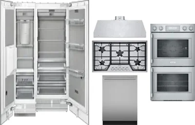 6 Piece Package Includes Refrigerator, Freezer, Cooktop, Wall Oven, Hood And Dishwasher