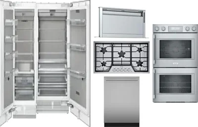 6 Piece Package Includes Refrigerator, Freezer, Cooktop, Wall Oven, Hood And Dishwasher