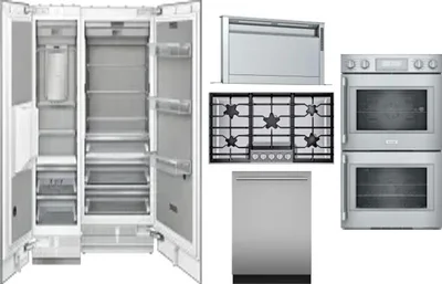6 Piece Package Includes Refrigerator, Freezer, Cooktop, Wall Oven, Hood And Dishwasher