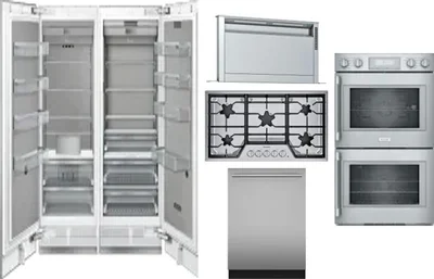 6 Piece Package Includes Refrigerator, Freezer, Cooktop, Wall Oven, Hood And Dishwasher
