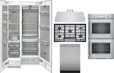 6 Piece Package Includes Refrigerator, Freezer, Cooktop, Wall Oven, Hood And Dishwasher