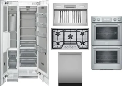 6 Piece Package Includes Refrigerator, Freezer, Cooktop, Wall Oven, Hood And Dishwasher
