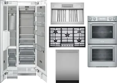6 Piece Package Includes Refrigerator, Freezer, Cooktop, Wall Oven, Hood And Dishwasher