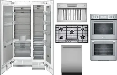 6 Piece Package Includes Refrigerator, Freezer, Cooktop, Wall Oven, Hood And Dishwasher