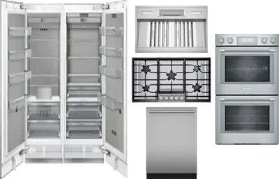 6 Piece Package Includes Refrigerator, Freezer, Cooktop, Wall Oven, Hood And Dishwasher