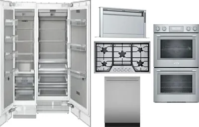 6 Piece Package Includes Refrigerator, Freezer, Cooktop, Wall Oven, Hood And Dishwasher