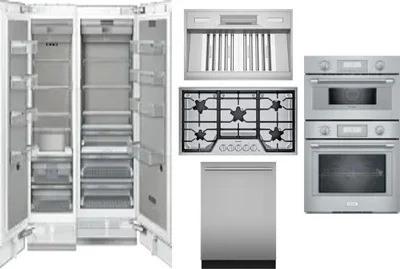 6 Piece Package Includes Refrigerator, Freezer, Cooktop, Wall Oven, Hood And Dishwasher