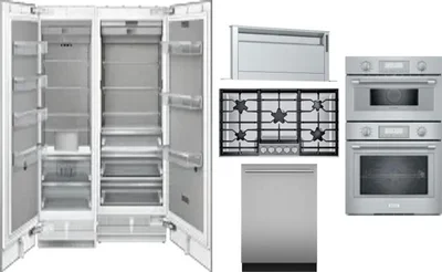 6 Piece Package Includes Refrigerator, Freezer, Cooktop, Wall Oven, Hood And Dishwasher