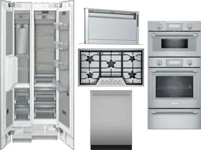 6 Piece Package Includes Refrigerator, Freezer, Cooktop, Wall Oven, Hood And Dishwasher