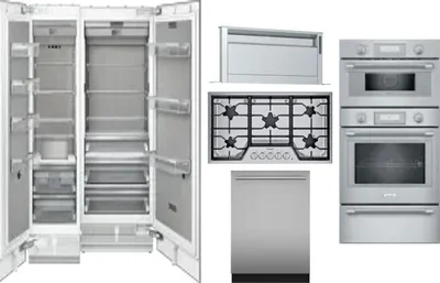 6 Piece Package Includes Refrigerator, Freezer, Cooktop, Wall Oven, Hood And Dishwasher