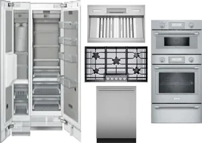 6 Piece Package Includes Refrigerator, Freezer, Cooktop, Wall Oven, Hood And Dishwasher