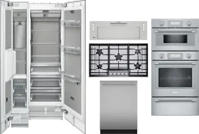 6 Piece Package Includes Refrigerator, Freezer, Cooktop, Wall Oven, Hood And Dishwasher