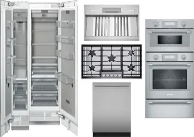 6 Piece Package Includes Refrigerator, Freezer, Cooktop, Wall Oven, Hood And Dishwasher