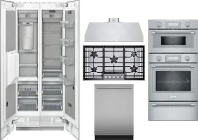 6 Piece Package Includes Refrigerator, Freezer, Cooktop, Wall Oven, Hood And Dishwasher