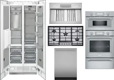 6 Piece Package Includes Refrigerator, Freezer, Cooktop, Wall Oven, Hood And Dishwasher