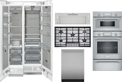 6 Piece Package Includes Refrigerator, Freezer, Cooktop, Wall Oven, Hood And Dishwasher