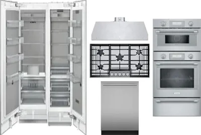 6 Piece Package Includes Refrigerator, Freezer, Cooktop, Wall Oven, Hood And Dishwasher