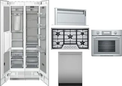 6 Piece Package Includes Refrigerator, Freezer, Cooktop, Wall Oven, Hood And Dishwasher