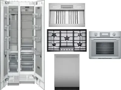 6 Piece Package Includes Refrigerator, Freezer, Cooktop, Wall Oven, Hood And Dishwasher