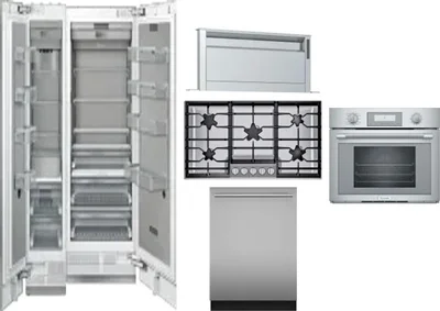 6 Piece Package Includes Refrigerator, Freezer, Cooktop, Wall Oven, Hood And Dishwasher
