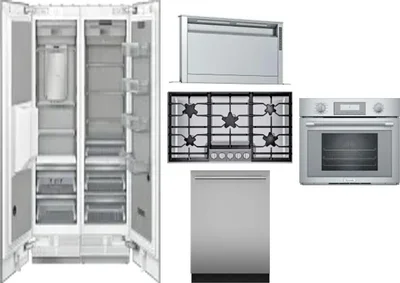 6 Piece Package Includes Refrigerator, Freezer, Cooktop, Wall Oven, Hood And Dishwasher
