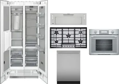 6 Piece Package Includes Refrigerator, Freezer, Cooktop, Wall Oven, Hood And Dishwasher