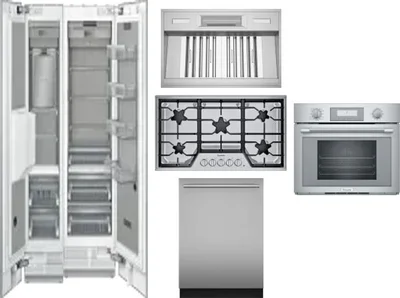 6 Piece Package Includes Refrigerator, Freezer, Cooktop, Wall Oven, Hood And Dishwasher