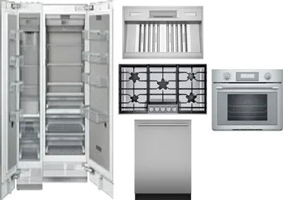 6 Piece Package Includes Refrigerator, Freezer, Cooktop, Wall Oven, Hood And Dishwasher