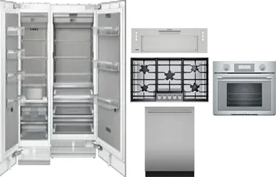 6 Piece Package Includes Refrigerator, Freezer, Cooktop, Wall Oven, Hood And Dishwasher