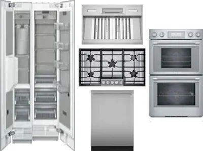 6 Piece Package Includes Refrigerator, Freezer, Cooktop, Wall Oven, Hood And Dishwasher