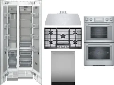 6 Piece Package Includes Refrigerator, Freezer, Cooktop, Wall Oven, Hood And Dishwasher