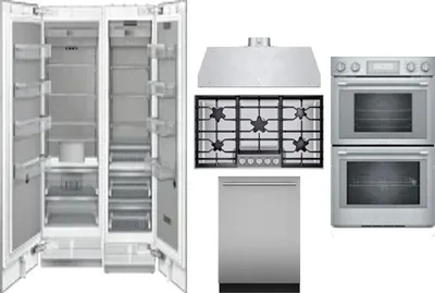 6 Piece Package Includes Refrigerator, Freezer, Cooktop, Wall Oven, Hood And Dishwasher