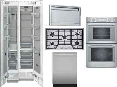 6 Piece Package Includes Refrigerator, Freezer, Cooktop, Wall Oven, Hood And Dishwasher