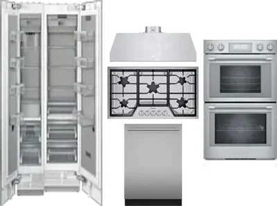 6 Piece Package Includes Refrigerator, Freezer, Cooktop, Wall Oven, Hood And Dishwasher