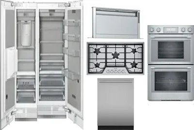 6 Piece Package Includes Refrigerator, Freezer, Cooktop, Wall Oven, Hood And Dishwasher