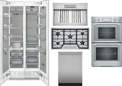 6 Piece Package Includes Refrigerator, Freezer, Cooktop, Wall Oven, Hood And Dishwasher