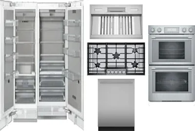 6 Piece Package Includes Refrigerator, Freezer, Cooktop, Wall Oven, Hood And Dishwasher