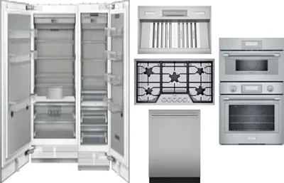 6 Piece Package Includes Refrigerator, Freezer, Cooktop, Wall Oven, Hood And Dishwasher
