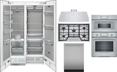 6 Piece Package Includes Refrigerator, Freezer, Cooktop, Wall Oven, Hood And Dishwasher