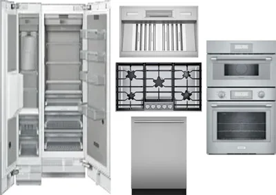 6 Piece Package Includes Refrigerator, Freezer, Cooktop, Wall Oven, Hood And Dishwasher