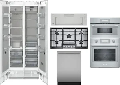 6 Piece Package Includes Refrigerator, Freezer, Cooktop, Wall Oven, Hood And Dishwasher