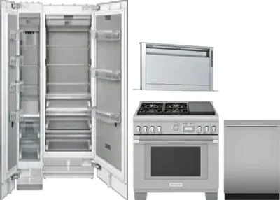 5 Piece Package Includes Refrigerator, Freezer, Range, Hood And Dishwasher