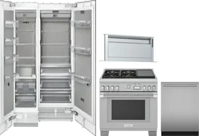 5 Piece Package Includes Refrigerator, Freezer, Range, Hood And Dishwasher