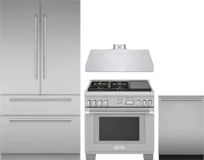 4 Piece Package Includes Refrigerator, Range, Hood And Dishwasher