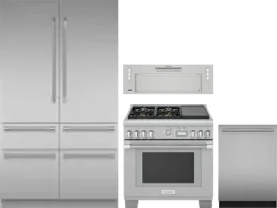 4 Piece Package Includes Refrigerator, Range, Hood And Dishwasher